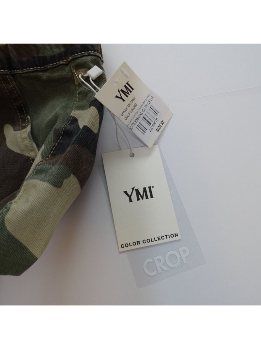 YMI Women Camo Pull-On High Rise Crop Pants Green Size 3X Streetwear Utility - Picture 8 of 16